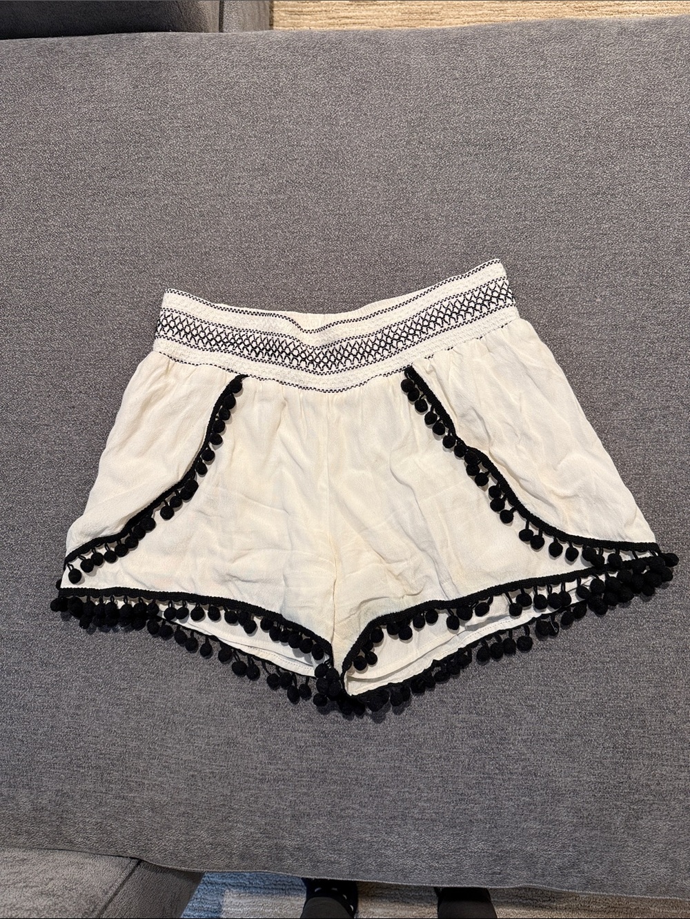 Hale Bob Ivory Shorts with Black Trim